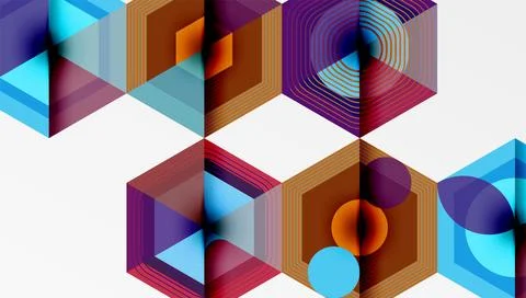 Creative hexagons geometric shapes design Stockillustratie