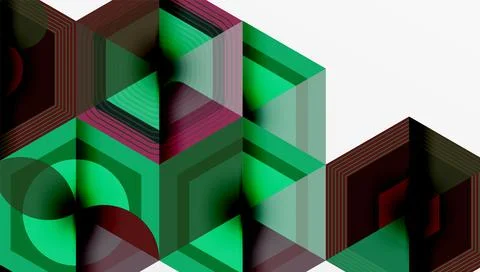 Creative hexagons geometric shapes design Stockillustratie