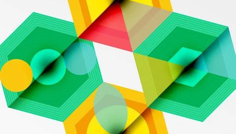 Creative hexagons geometric shapes design Stock Illustration