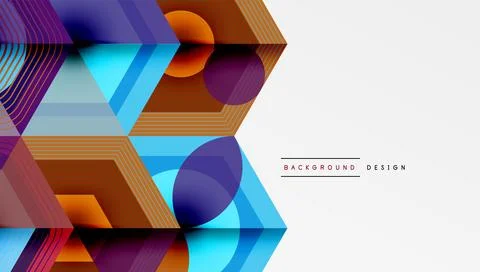 Creative hexagons geometric shapes design Illustrazione stock
