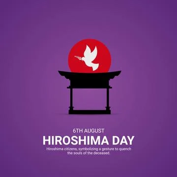 Creative Hiroshima ads design. Creative Hiroshima Peace Memorial Ceremon Da.. Stock Illustration
