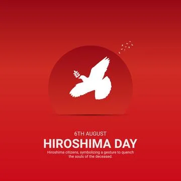 Creative Hiroshima ads design. Creative Hiroshima Peace Memorial Ceremon Da.. Stock Illustration