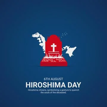 Creative Hiroshima ads design. Creative Hiroshima Peace Memorial Ceremon Da.. Stock Illustration
