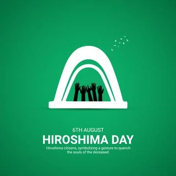 Creative Hiroshima ads design. Creative Hiroshima Peace Memorial Ceremon Da.. Stock Illustration
