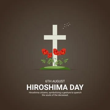 Creative Hiroshima ads design. Creative Hiroshima Peace Memorial Ceremon Da.. Stock Illustration
