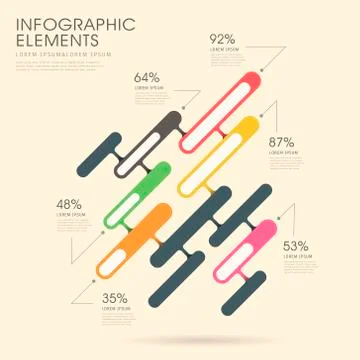 Creative histogram infographics design Stock Illustration