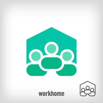 Creative home work life logo. Stock Illustration