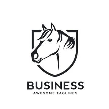 Creative Horse Shield Logo Stock Illustration