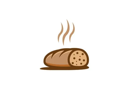 Creative hot sliced bread logo Stock Illustration