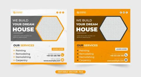 Creative housing business template vector with geometric shapes. Construction Stock Illustration