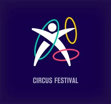 Creative hula hoop logo. Unique color transitions. Stock Illustration