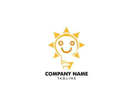 Creative human and bulb vector logo design Stock Illustration