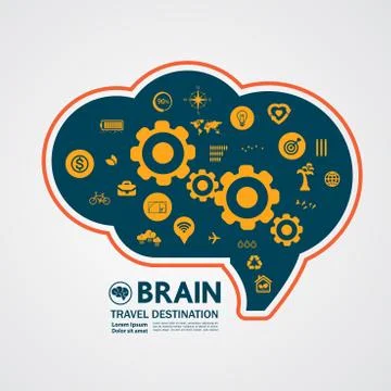 The creative human brain grand vector illustration. Stock Illustration