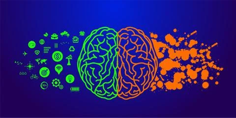 The creative human brain grand vector illustration. Stock Illustration