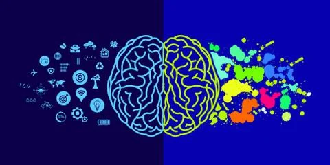 The creative human brain grand vector illustration. Stock Illustration