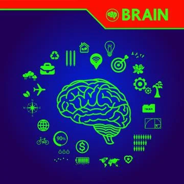The creative human brain grand vector illustration. 库存插图