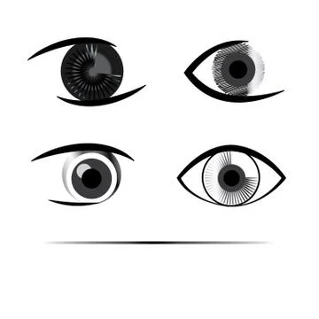 Creative human eyes grayscale Illustrazione stock