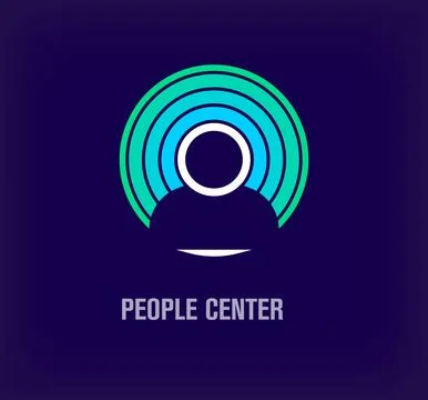 Creative human profile center logo. Stock Illustration