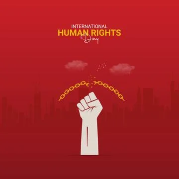 Creative Human Rights Day ads design. International Human Rights Day, Celeb.. Stock Illustration