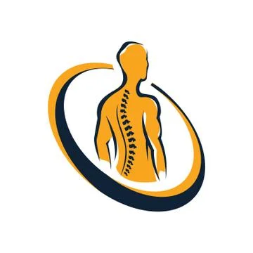Creative human spinal chiropractic physiotherapy logo design. health care med Stock Illustration