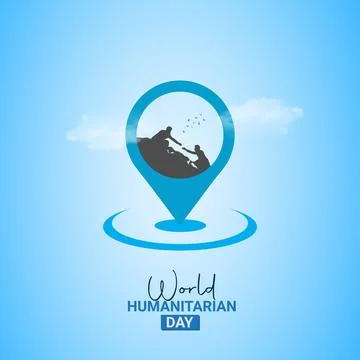 Creative Humanitarian Day ads design. Humanitarian Day, Humanitarian Day cr.. Stock Illustration