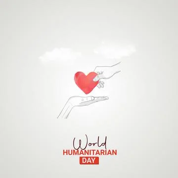 Creative Humanitarian Day ads design. Humanitarian Day, Humanitarian Day cr.. Stock Illustration