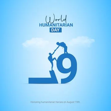 Creative Humanitarian Day ads design. Humanitarian Day, Humanitarian Day cr.. Stock Illustration