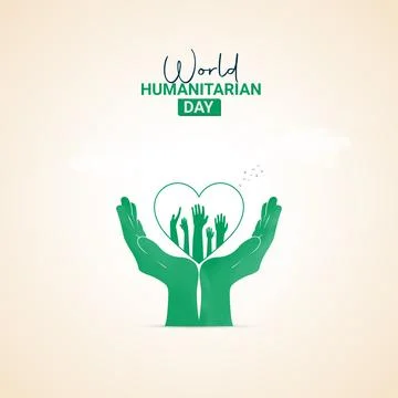 Creative Humanitarian Day ads design. Humanitarian Day, Humanitarian Day cr.. Stock Illustration