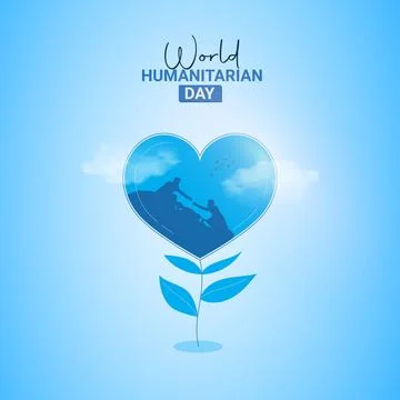 Creative Humanitarian Day ads design. Humanitarian Day, Humanitarian Day cr.. Stock Illustration