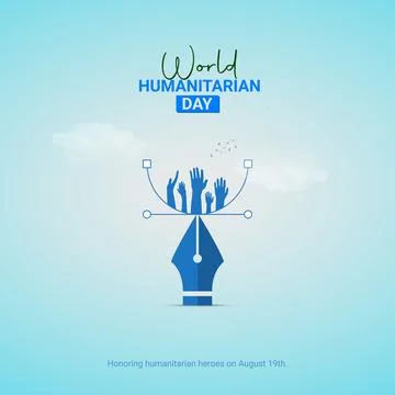 Creative Humanitarian Day ads design. Humanitarian Day, Humanitarian Day cr.. Illustrazione stock