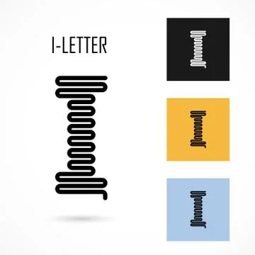 Creative I- letter icon abstract logo design vector template.Creative I- alph Stock Illustration