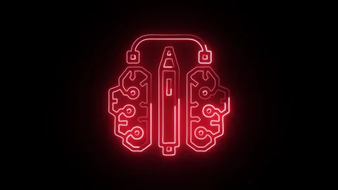 Creative Icon Isolated on Black Background, Imagination Neon Line Motion Gr.. Stock Footage 325379755