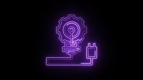 Creative Icon Isolated on Black Background, Neon Idea Line Motion Graphic A.. Stock Footage 327666598