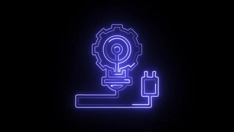 Creative Icon Isolated on Black Background, Neon Idea Line Motion Graphic A.. Video stock 327666606
