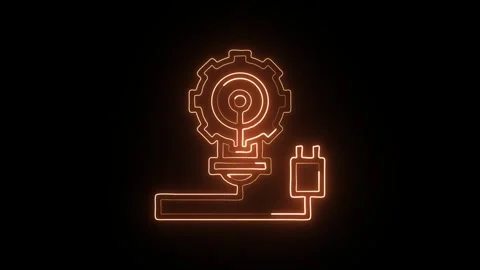 Creative Icon Isolated on Black Background, Neon Idea Line Motion Graphic A.. Video stock 327666722