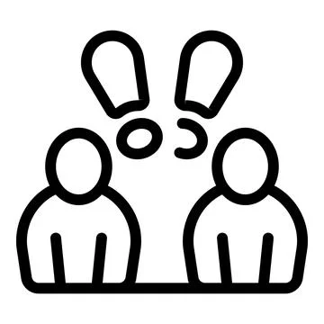 Creative icon of two people with shared thought bubble Stock Illustration