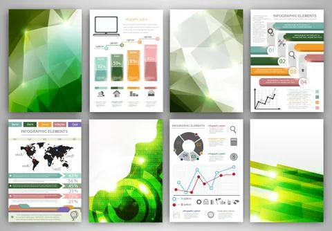 Creative icons and backgrounds set Stock Illustration