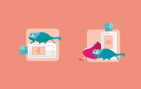 Creative icons bottle of perfume Illustrazione stock
