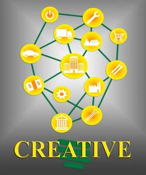 Creative Icons Means Creativity Ideas And Designs Stock Illustration