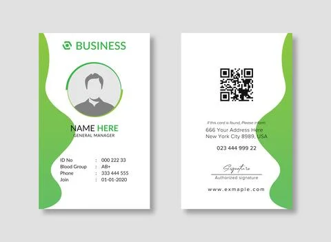Creative ID Card Template with an author photo place  Modern Layout concept Stock Illustration