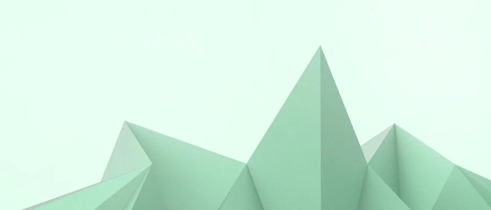 Creative idea Abstract Background and Geometric shapes. Origami success on Green Stock Illustration