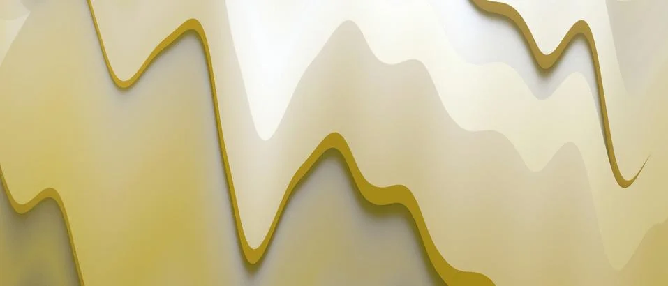 Creative idea. Abstract Waves background Futuristic and Digital on Yellow Stock Illustration