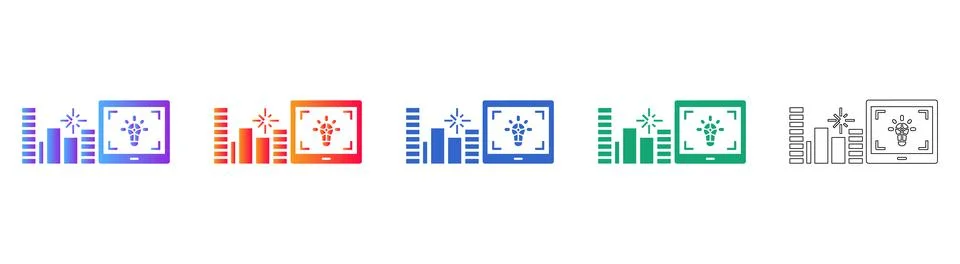 Creative Idea Analytics Dashboard Icons Stock Illustration