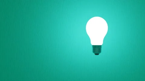 Creative idea and innovation light bulb light realistic 3D render 4K UHD Stock Footage 146653312