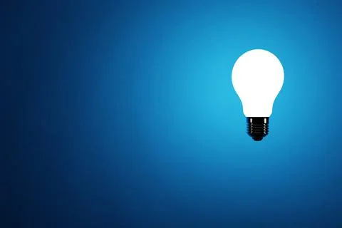 Creative idea and innovation light bulb light realistic 3D render Stock Illustration