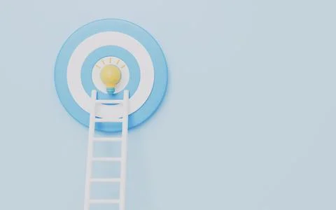 Creative idea and innovation, Lightbulb idea and target plan Stock Illustration