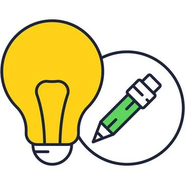 Creative idea and knowledge vector flat icon Stock Illustration