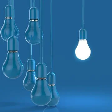 Creative idea and leadership concept light bulb Stock Illustration