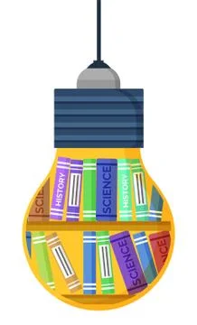 Creative Idea and Learning with Library Vector Stock Illustration