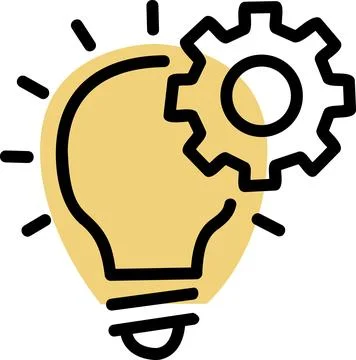 Creative idea and process optimization icon 库存插图